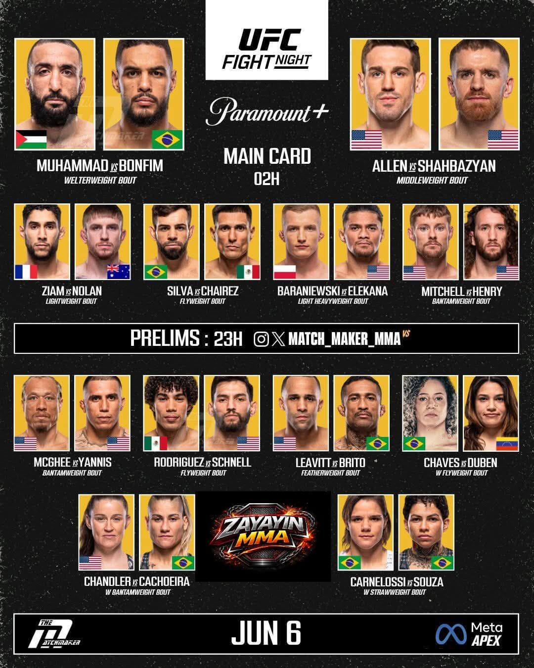 UFC 파이트 나이트 무하마드 vs 봉핌 경기일정 시간 중계 프리뷰