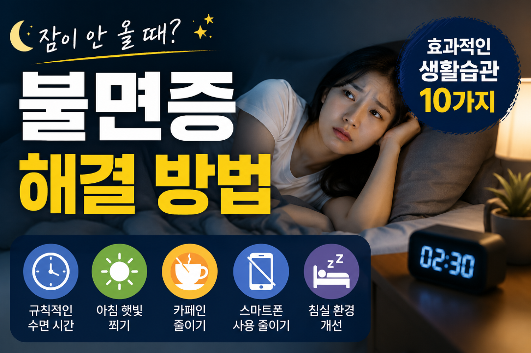 불면증 해결 방법｜잠이 안 올 때 효과적인 생활습관 10가지