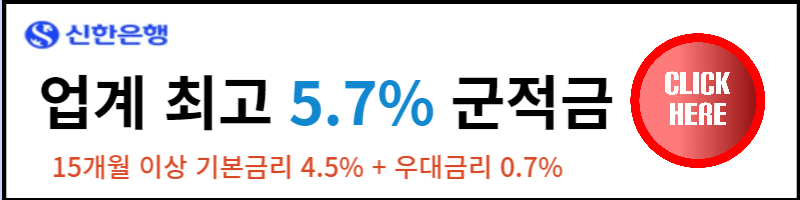 신한은행 군적금 상품 안내문구