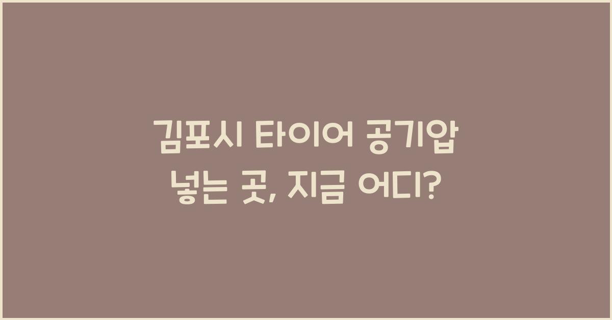김포시 타이어 공기압 넣는 곳