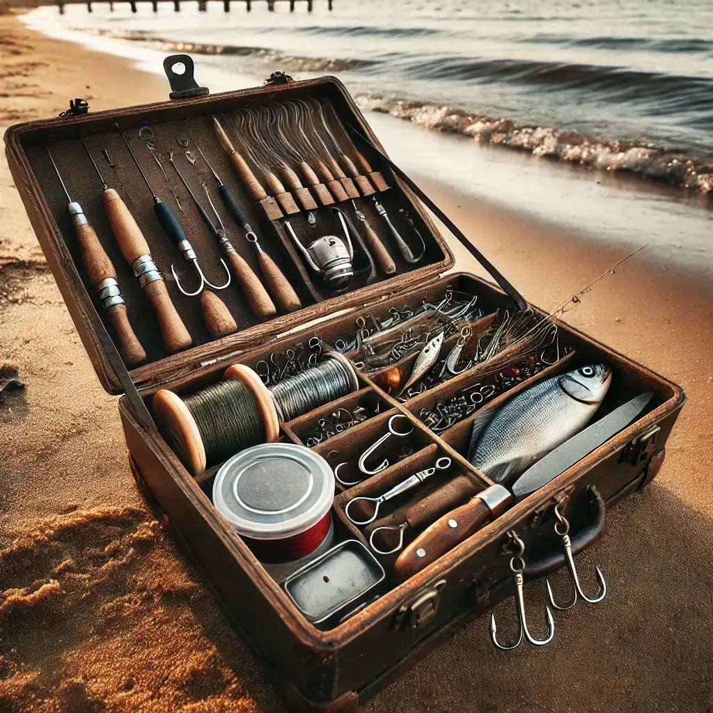 도다리 낚시용 도구가 담긴 태클박스