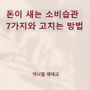 돈이 새는 소비습관 7가지와 고치는 방법