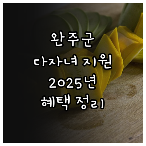 완주군 2025 다자녀 양육비 지원:..