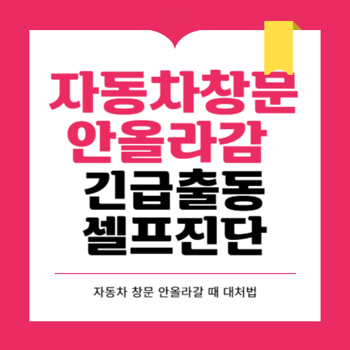 자동차 창문 안올라감 긴급출동 정보까지 총정리