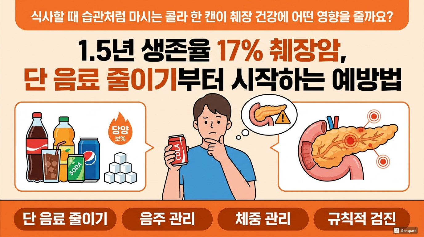 5년 생존율 17% 췌장암, 단 음료 줄이기부터 시작하는 예방법