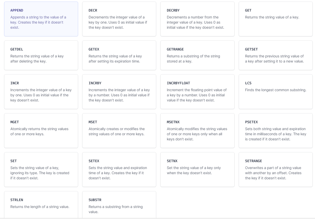 레디스 스트링 명령어