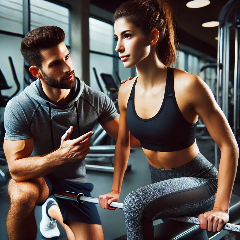 담당 PT선생님과 여자회원님 (PT teacher in charge and female member)