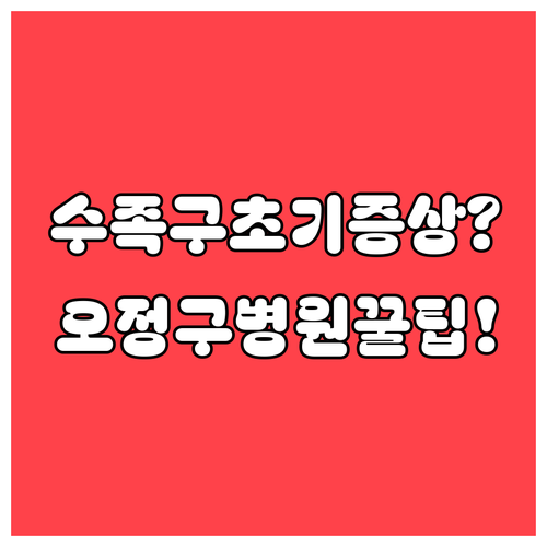 수족구 초기 증상과 오정구 병원 이용..