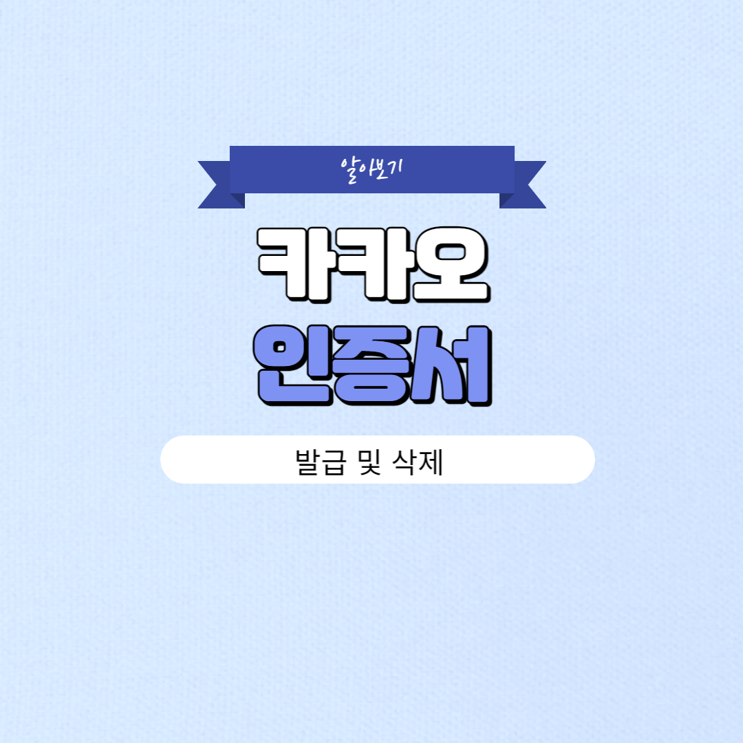 카카오 인증서 발급 방법