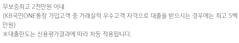 kb국민 one대출
