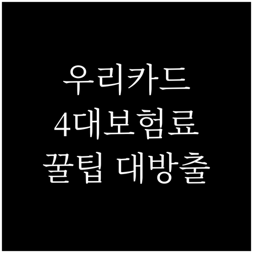 우리카드 사용자 필독! 4대보험료 납..