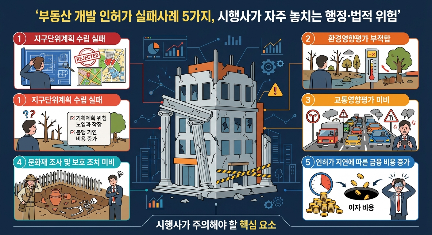 부동산 개발 인허가 실패사례 5가지, 시행사가 자주 놓치는 행정&middot;법적 위험