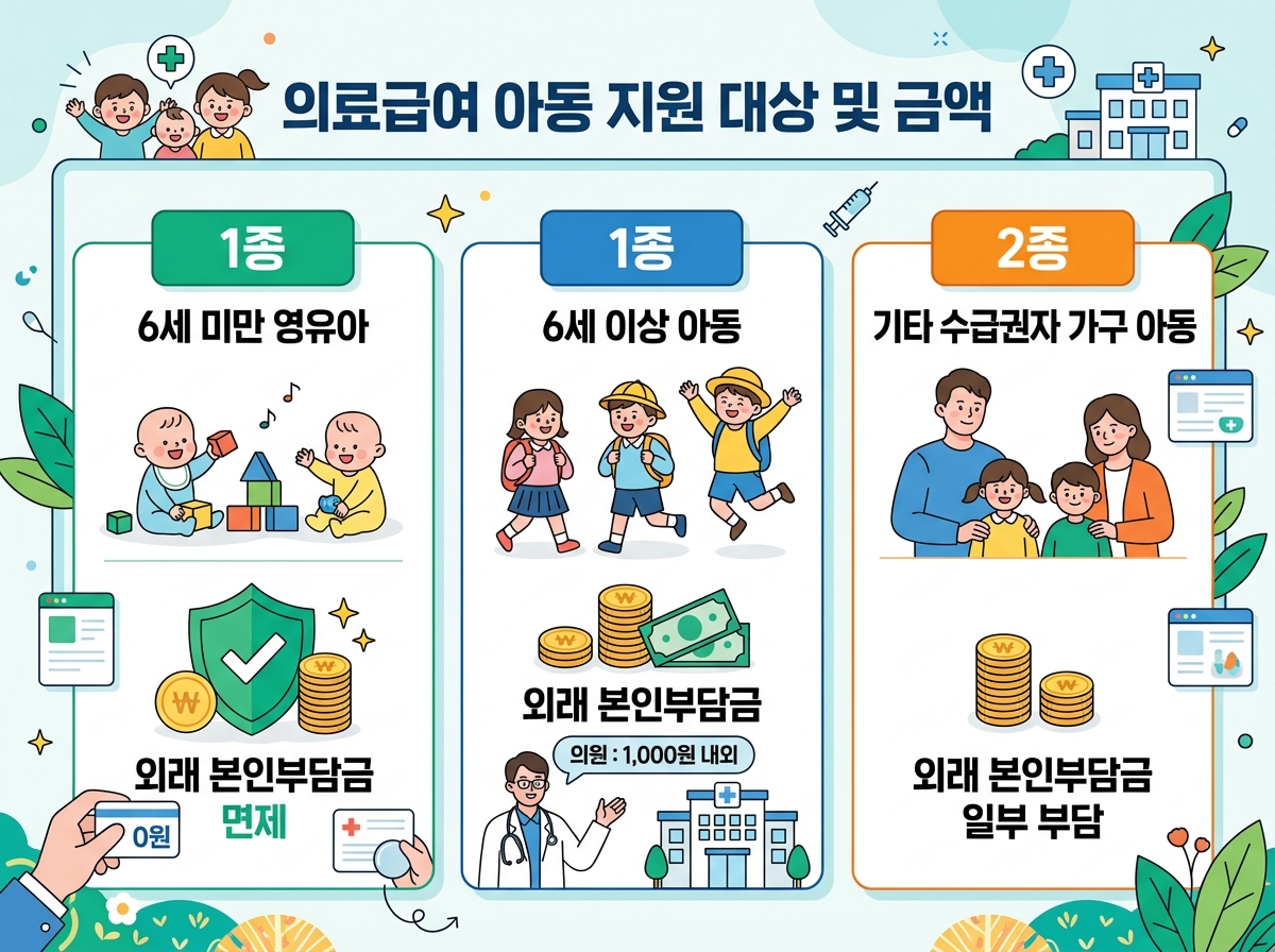 의료급여 아동지원대상 및 급액