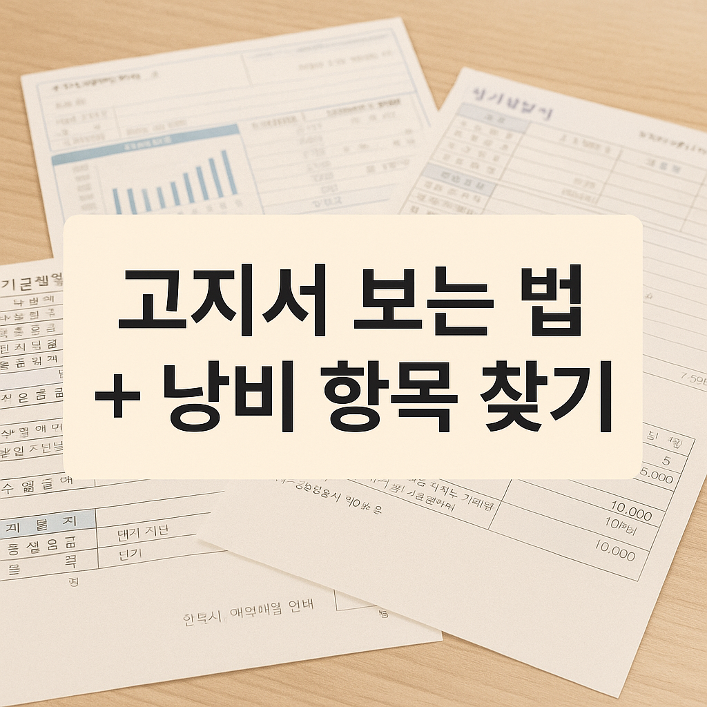 고지서 속 낭비, 제대로 알고 줄이자