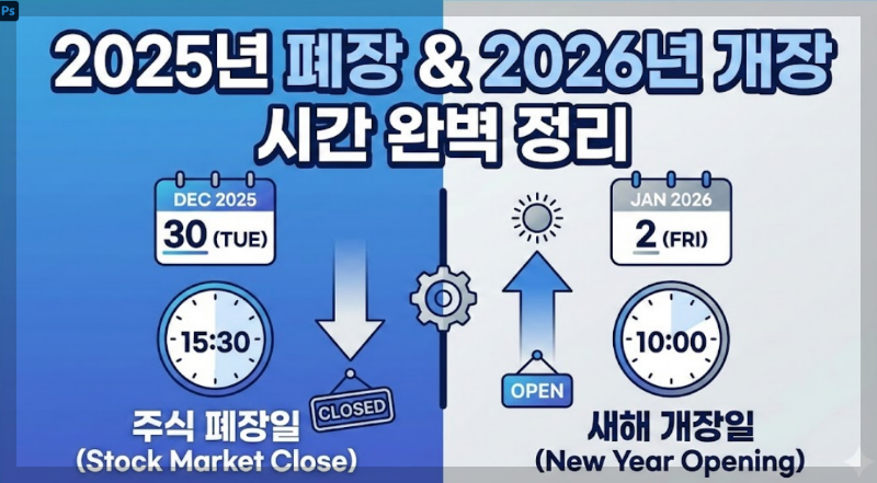 2025 주식 폐장일 폐장 시간 2026 개장 시간