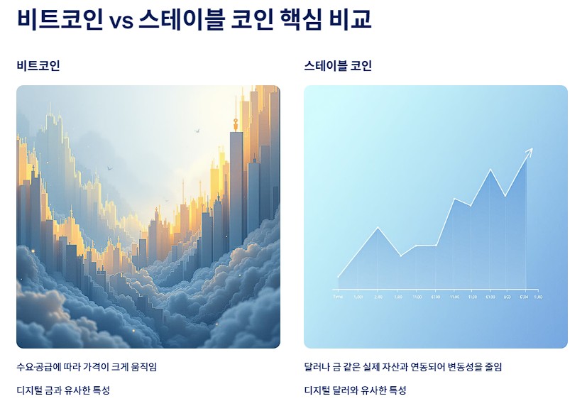 비트코인 vs 스테이블 코인 핵심 비교
