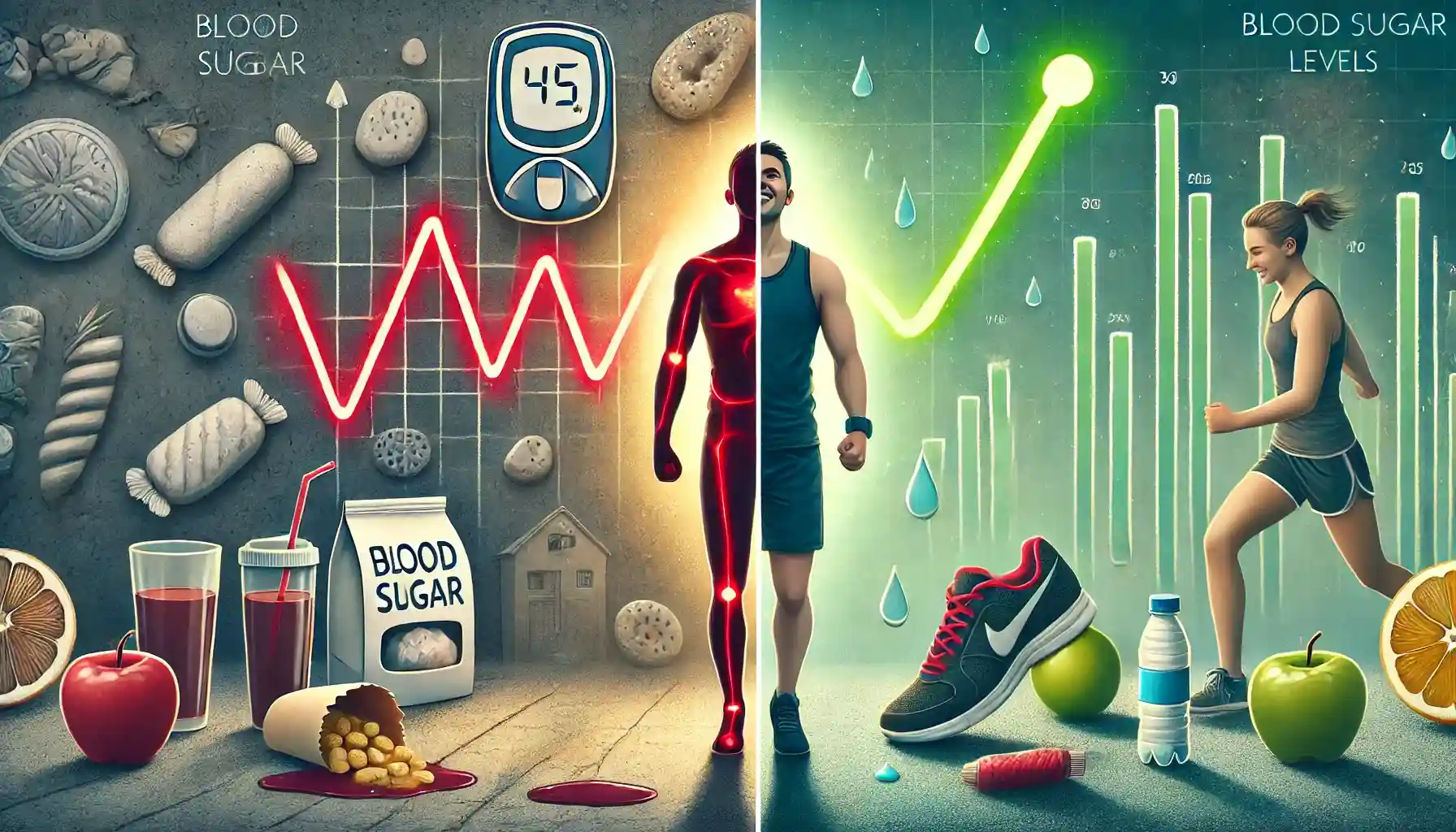 운동 전후 혈당 비교 관련 이미지