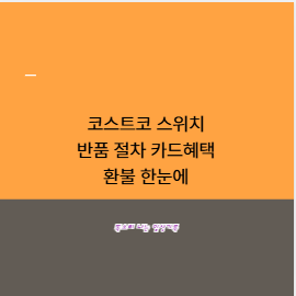 코스트코 스위치 반품 절차 카드혜택 환불 한눈에