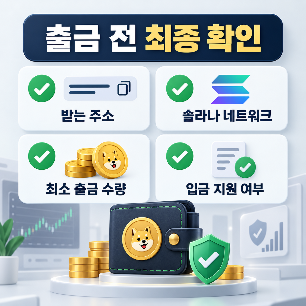 봉크 출금 전 받는 주소 네트워크 최소 수량 확인