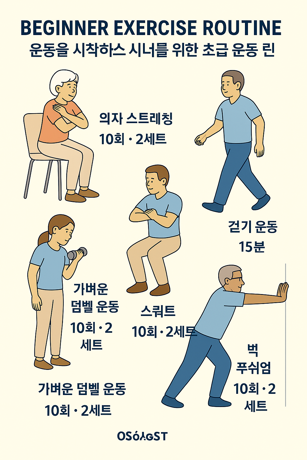 운동을 시작하는 시니어를 위한 초급 루틴
