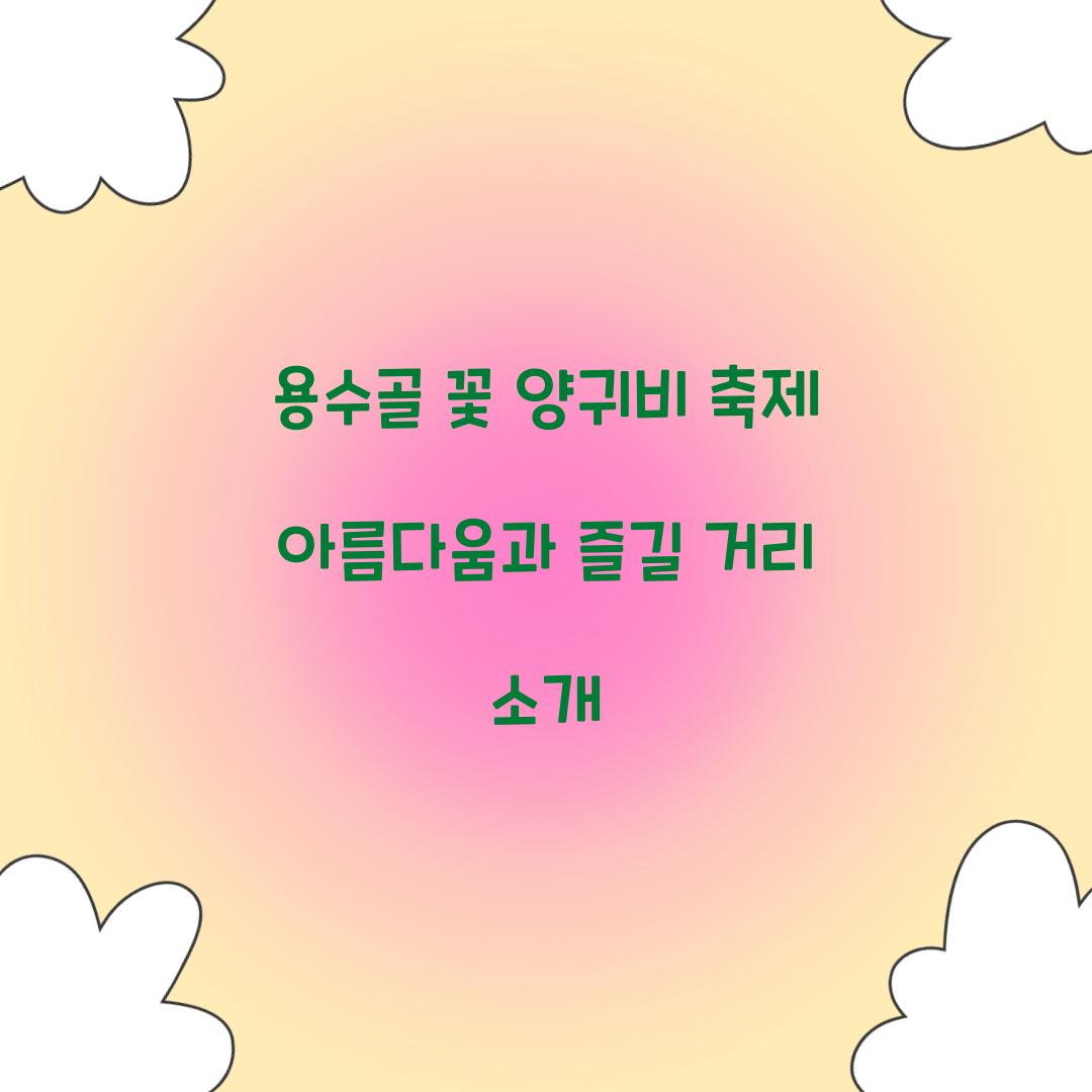 용수골 꽃 양귀비 축제