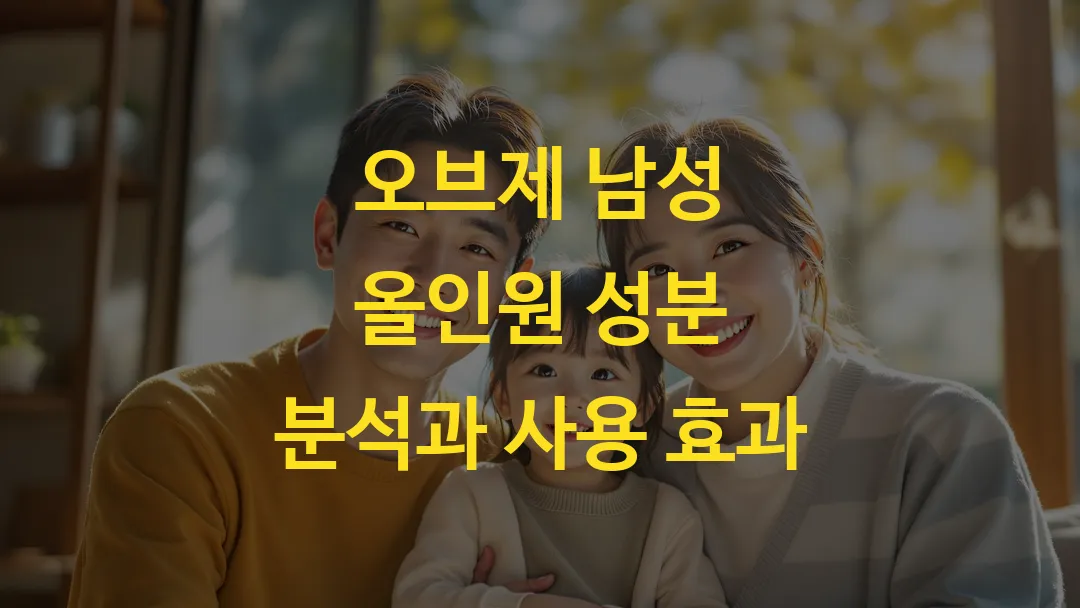 오브제 남성 올인원 성분 분석과 사용 효과