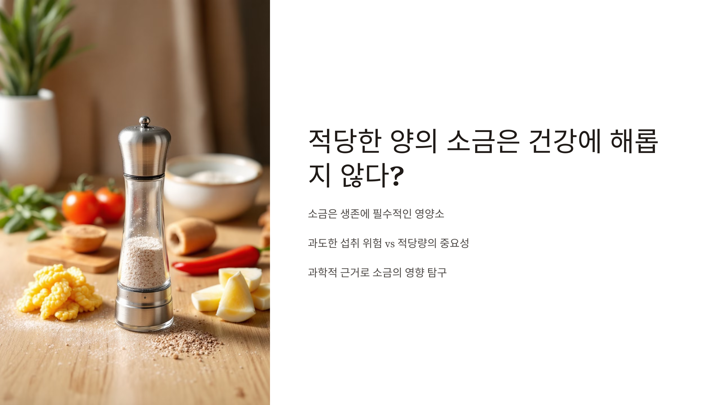 적당한 양의 소금은 건강에 해롭지 않다?