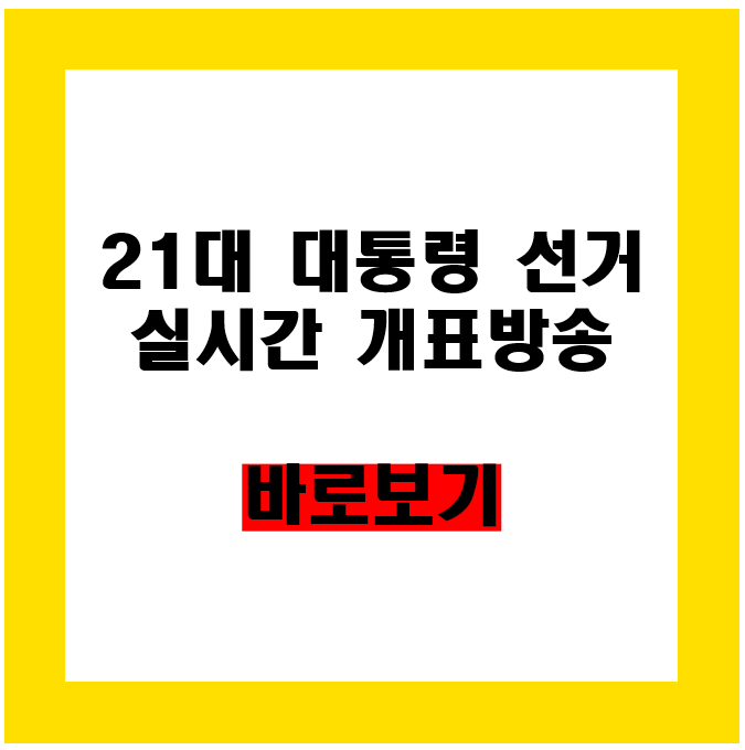 21대 대선 개표 방송 바로보기