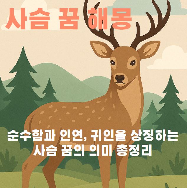 산속에 서있는 사슴 그림