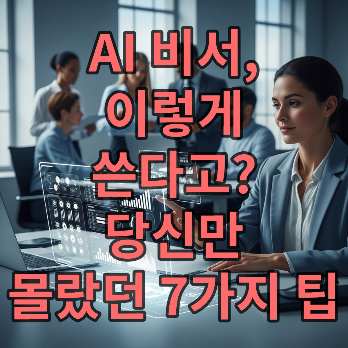 AI 비서가 효율적인 업무 처리를 돕는 미래형 사무실 풍경