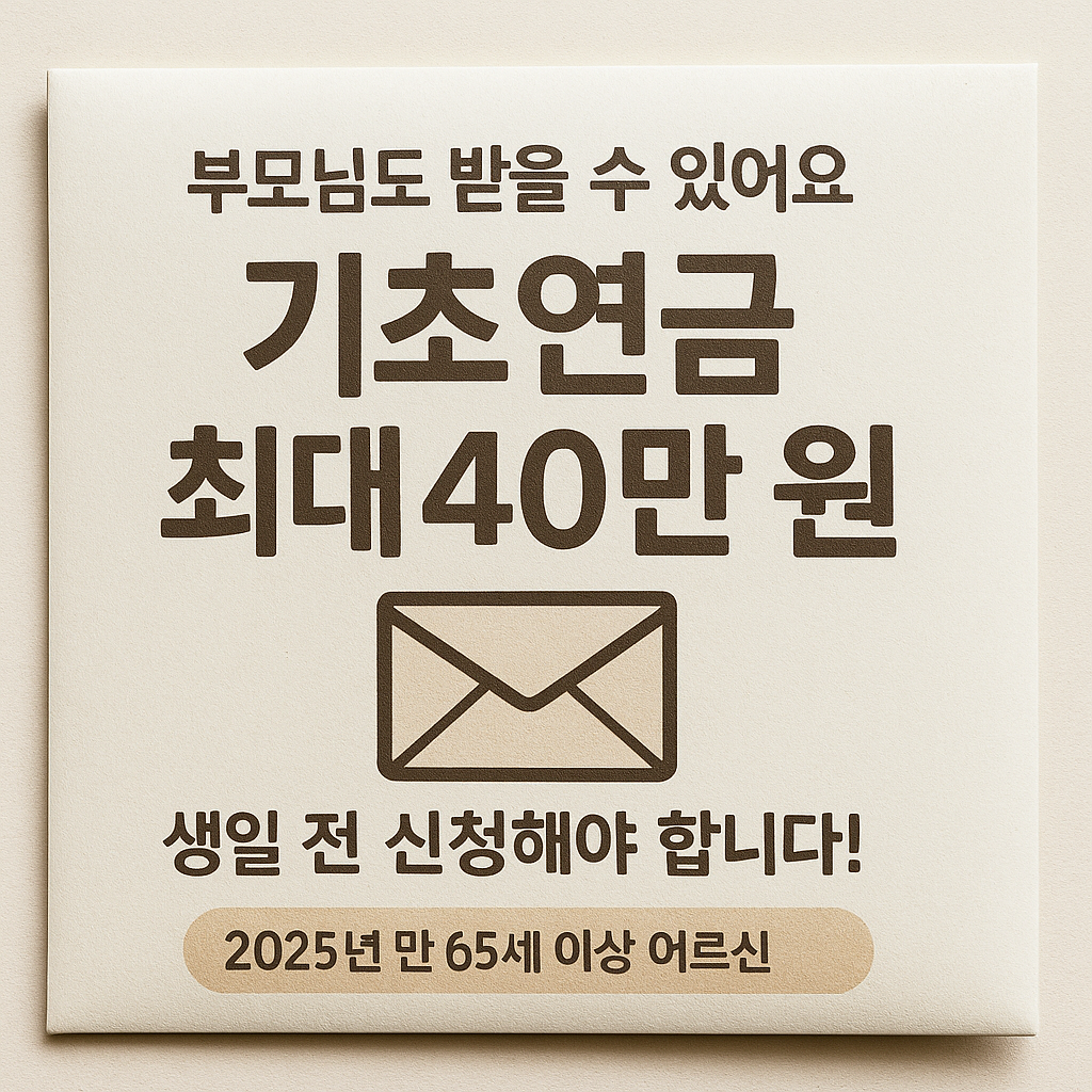 [3편]2025년 기초연금 신청 방법 및 조건 정리 🧓 중장년이 꼭 알아야 할 정보