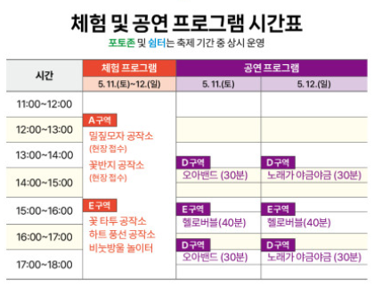2024 서래섬 유채꽃 축제 주차장 정보&amp;#44; 무료셔틀버스(한강순환관람차)와 관련된 서래섬 유채꽃 축제 프로그램 시간표