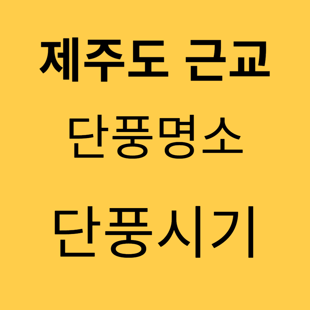 제주도 단풍명소, 단풍시기, 단풍구경 가볼만한 곳