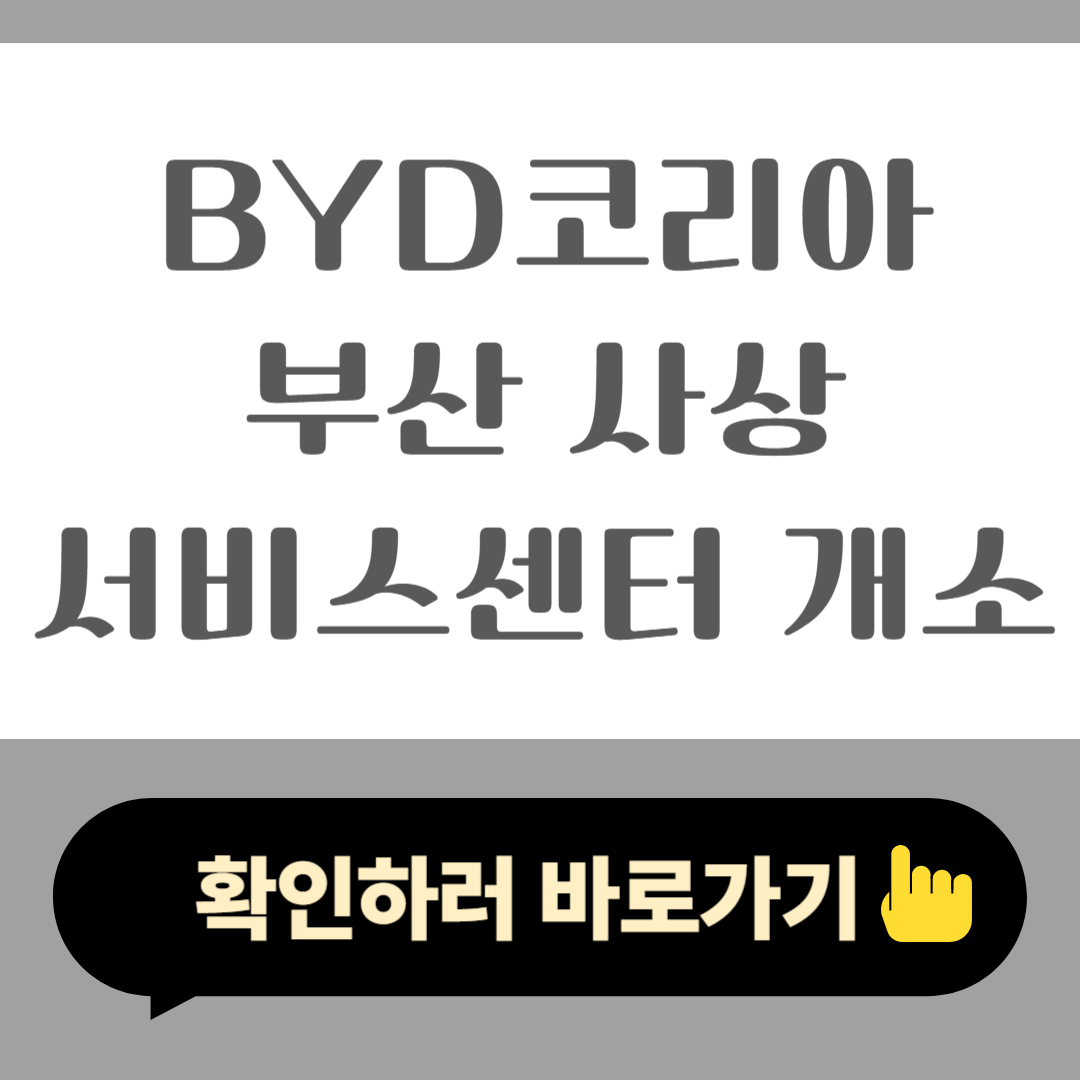 BYD코리아 부산 사상 서비스센터 개소