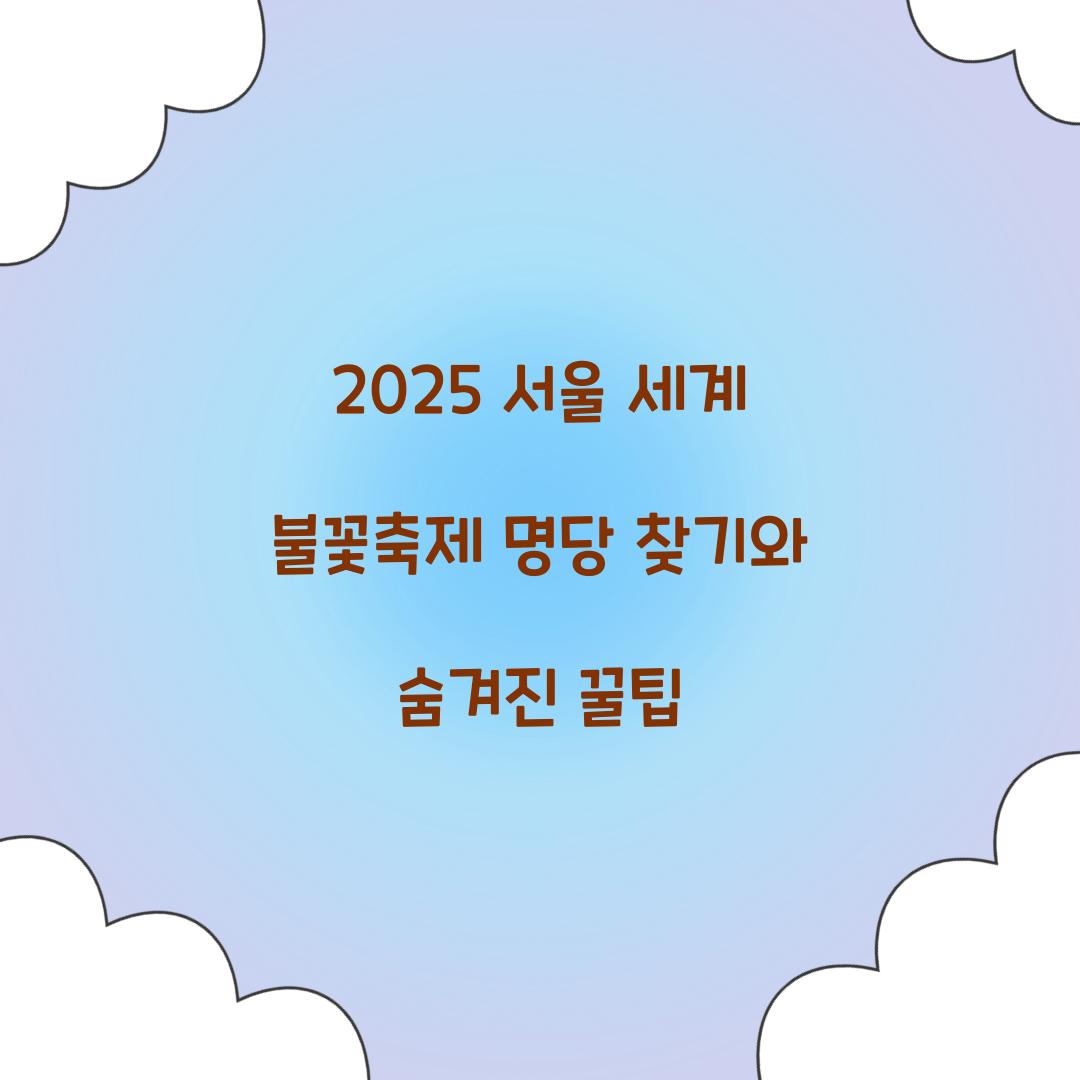 서울 세계 불꽃축제 명당