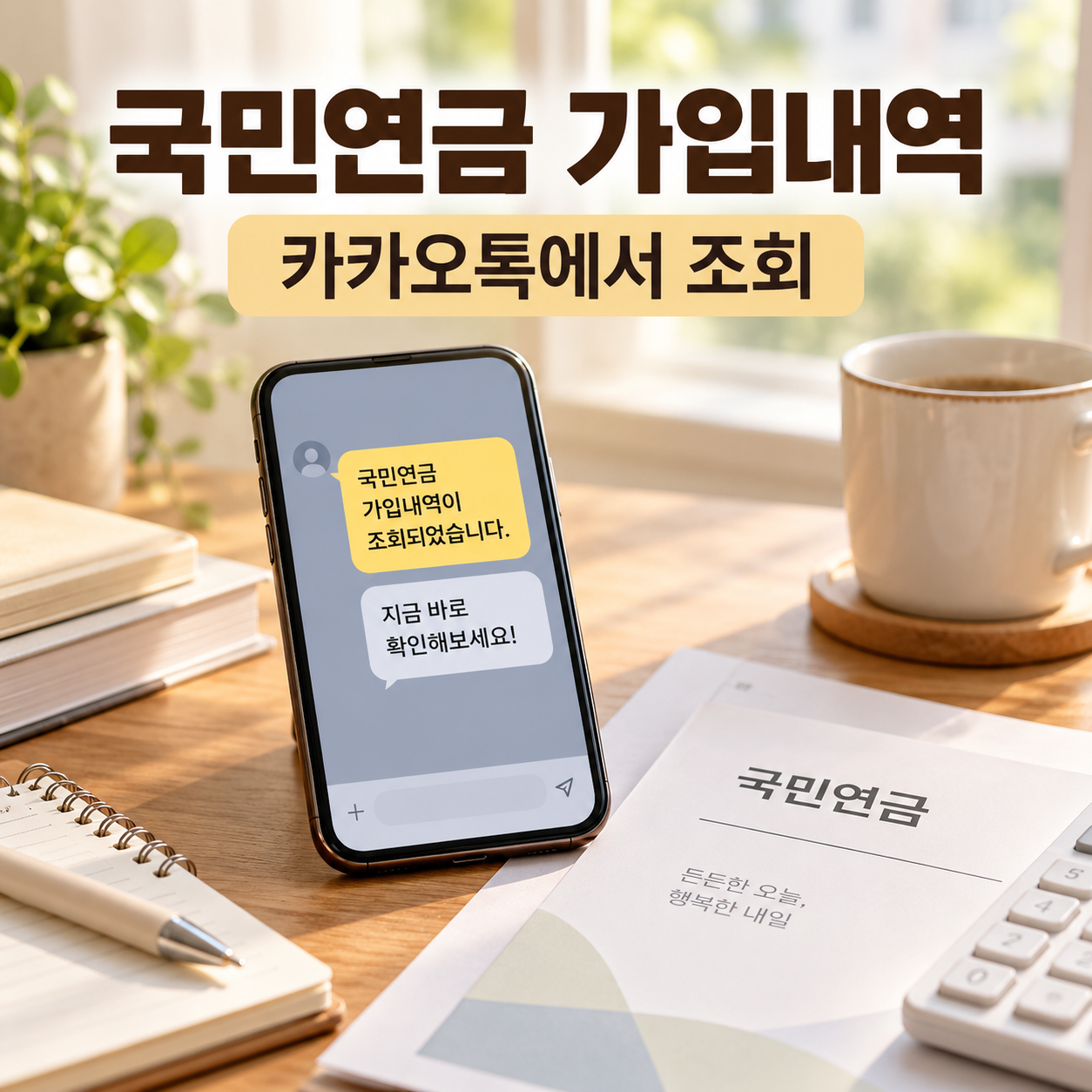 카카오톡 국민연금 가입내역 조회방법 대표 이미지