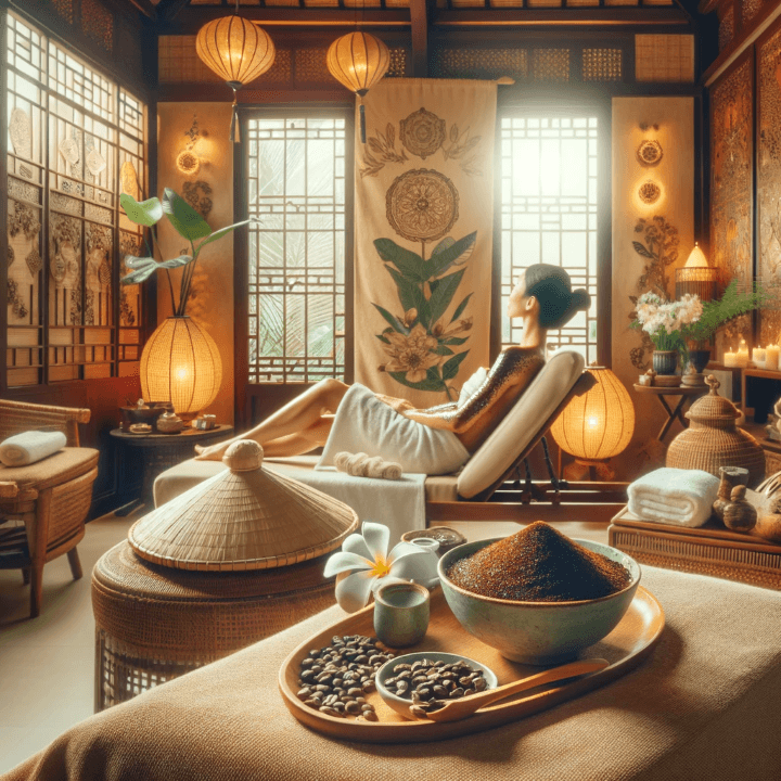 호치민 다리미 스파 핫하다 못해 너무 시원하다! - 2. 다미리 스파의 독특한 서비스와 치료법 - 2.5 전문 미용 트리트먼트 - ② 베트남 커피 바디 스크럽 베트남 커피 바디 스크럽