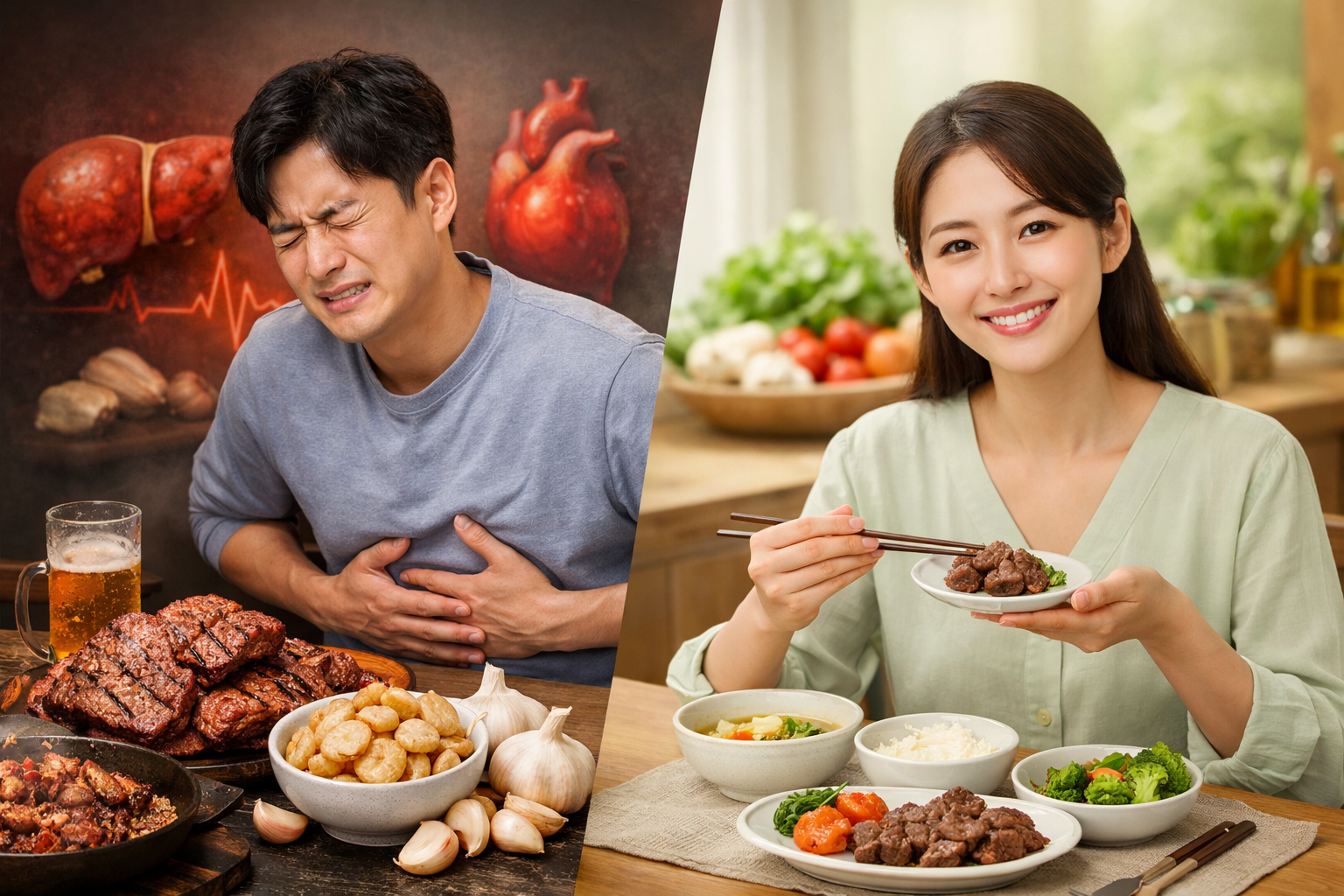 소고기와 마늘