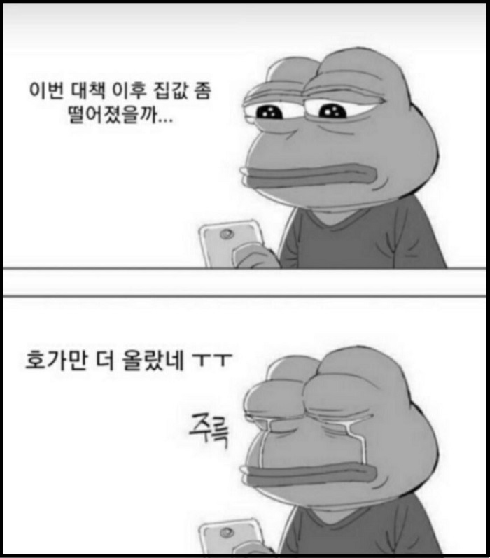 개구리가-핸드폰을-보며-호가만-더-올랐다고-울고-있는-모습