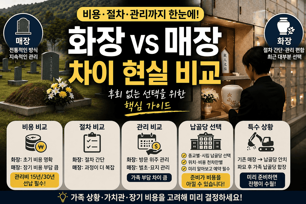화장 vs 매장 차이 현실 비교
