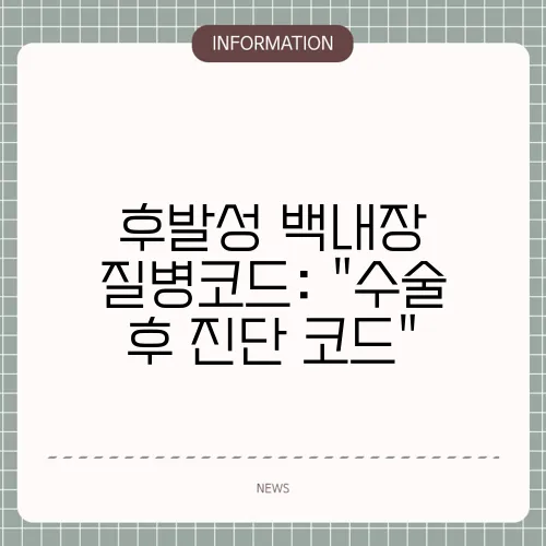 후발성 백내장 질병코드: 