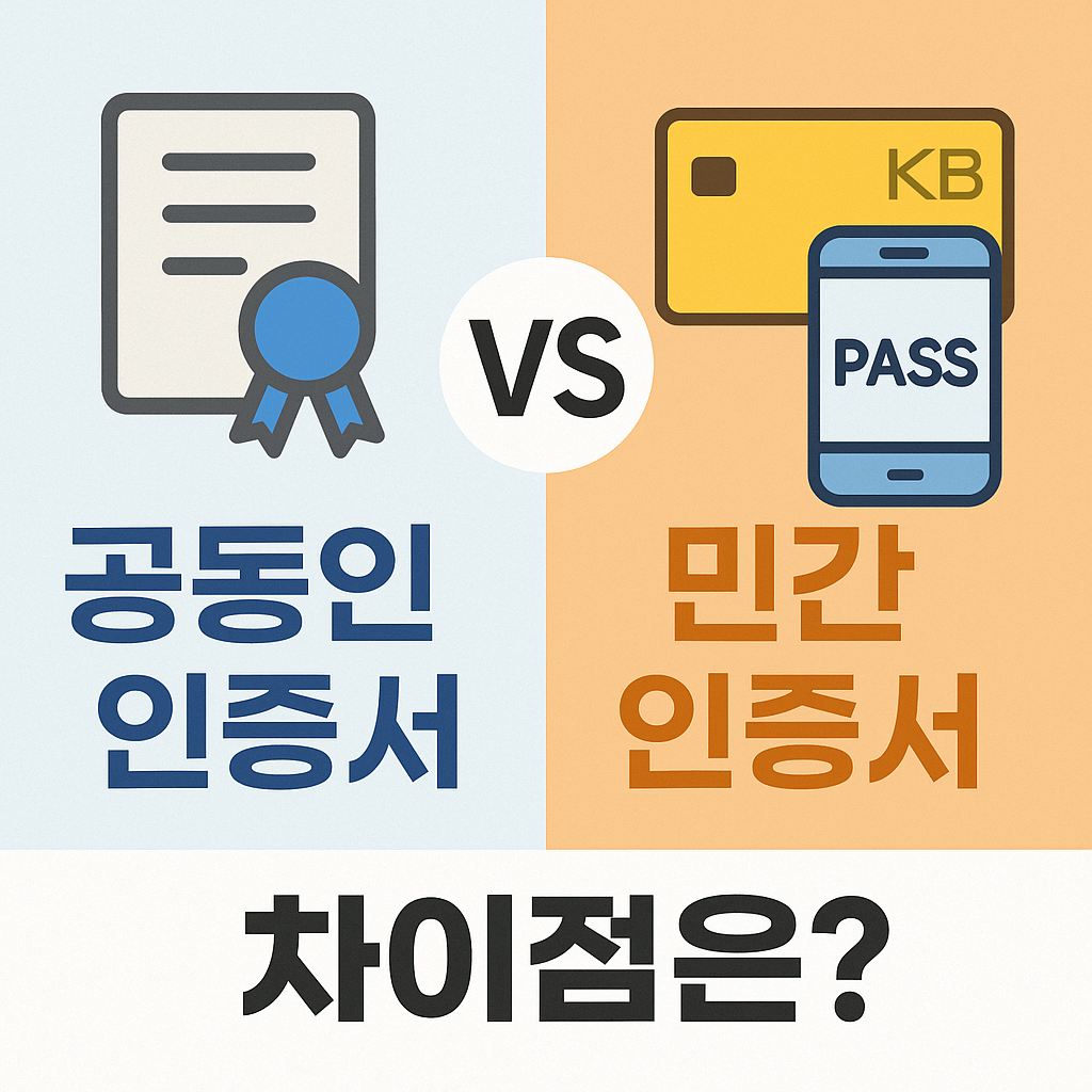 공동인증서 vs 민간인증서 차이