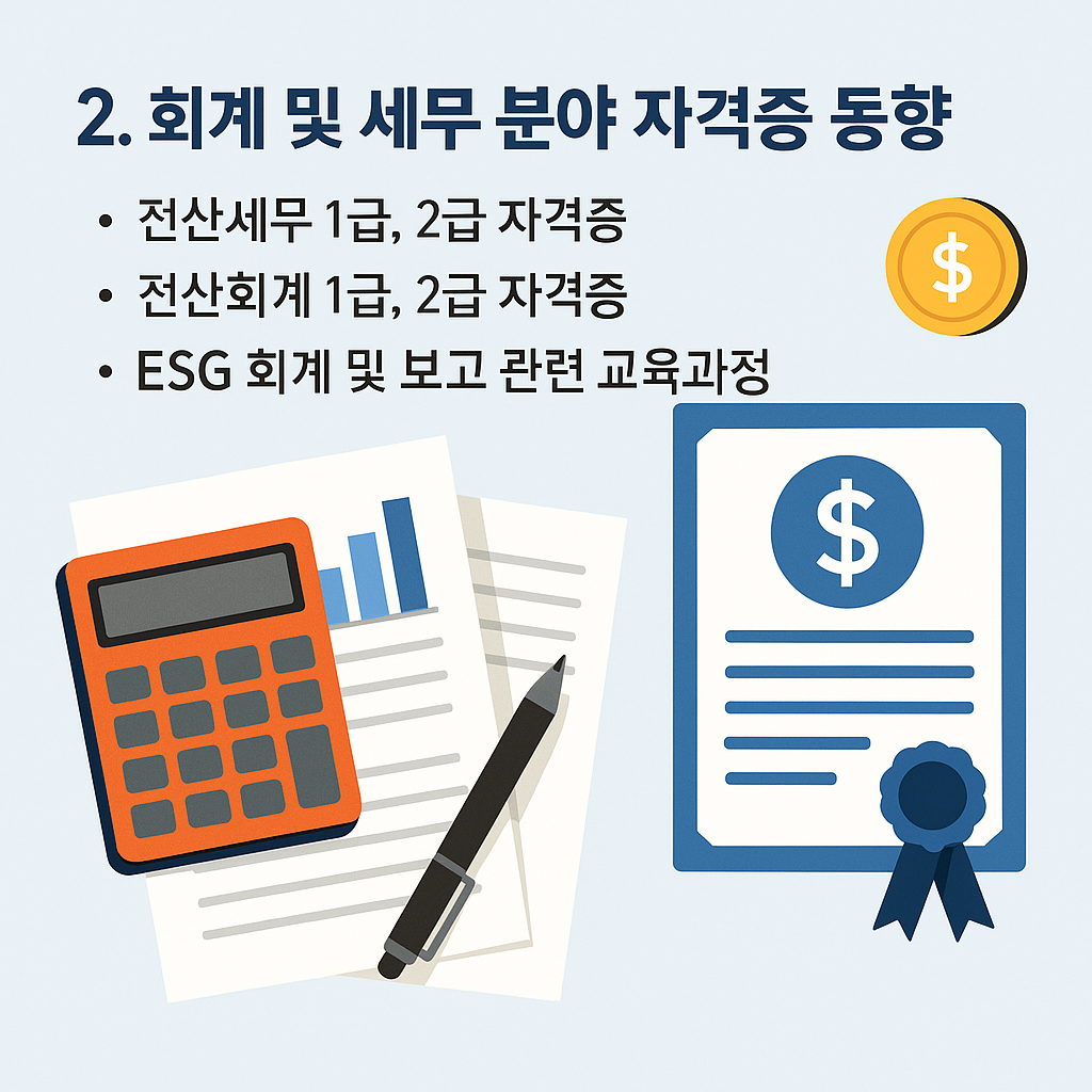 회계 및 세무 분야 자격증 동향