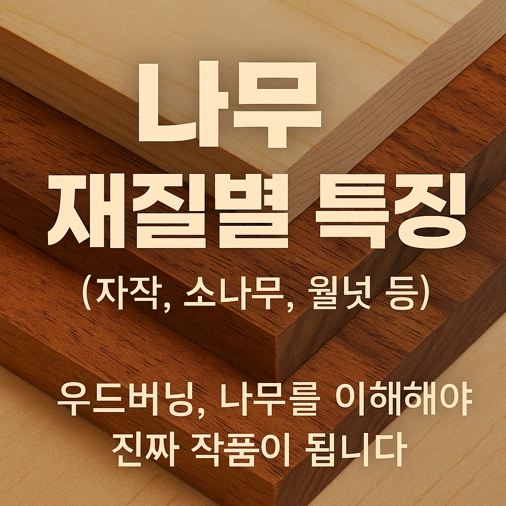 나무 재질별 특징 (자작, 소나무, 월넛 등)