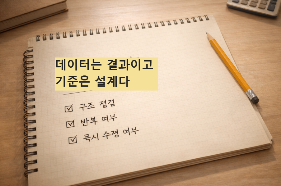 블로그 데이터 해석 기준을 정리한 운영 기록 노트 이미지