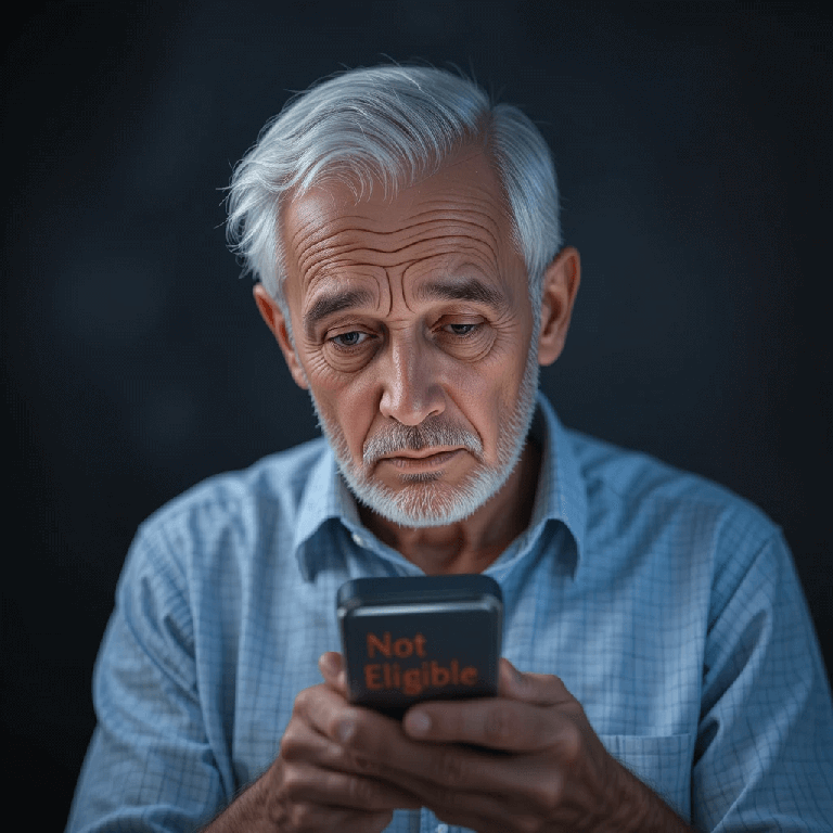 핸드폰을 보고있는 고령의 노인