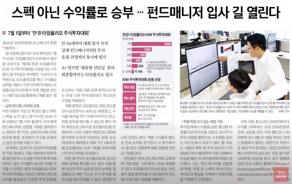[펀드매니저 채용 트렌드] 스펙 아닌 수익률로 입사…'KIW 주식투자대회', 실력으로 증명하는 시대