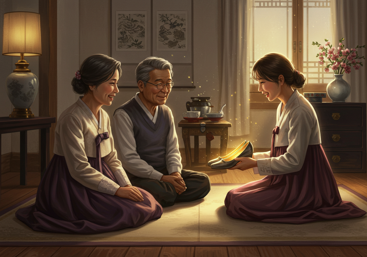 부모님 또는 가족과의 신발 꿈