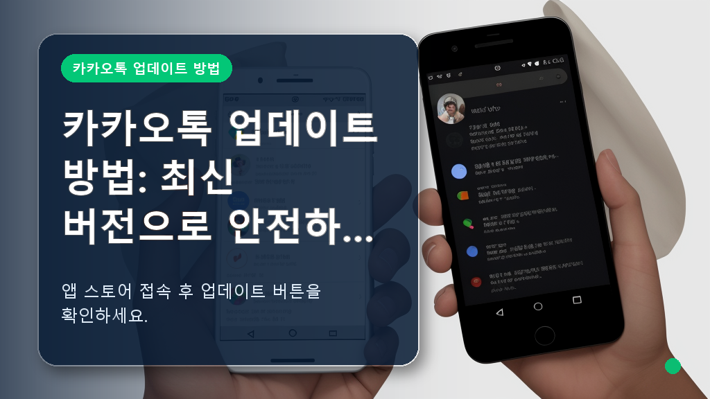 스마트폰 앱 스토어에서 카카오톡 업데이트 버튼을 누르는 모습