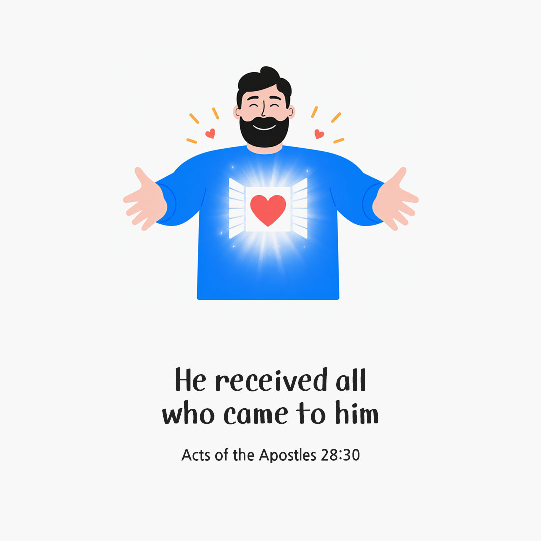 Today's Bible verse card Acts of the Apostles 28:30 scripture image